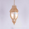 Lampe de lustre en laiton plaqué or marocain Mutt artisanal